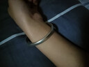 老银匠s999足银手镯送女友素圈女款古法情人节礼物闭口时尚百搭粗银镯子 999足银约20g/内径60mm 含证书 实拍图