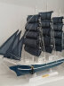 墨斗鱼木制帆船33cm深蓝色2050客厅酒柜电视柜摆件家居装饰品手工艺品 实拍图
