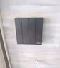 德雕（Dediao）开关插座面板套装86型家用暗装北欧灰色墙壁电源开关面板星空灰 三开单控 实拍图