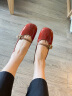 百思图（BASTO）24春季商场新款法式玛丽珍鞋红色小皮鞋粗跟女单鞋RD291AQ4 桔红 35 晒单实拍图