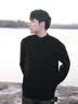 POUM半高领毛衣男士春秋冬季新款黑色内搭保暖潮流韩版宽松打底针织衫 SM-002黑色 XL 实拍图