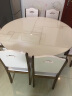 风之意 餐桌 北欧实木餐桌日式可折叠餐桌椅组合现代简约多功能家用饭桌FR-102 黑色（加厚岩板） 一桌六椅 （1.2米） 实拍图