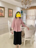 俞兆林（YUZHAOLIN）妈妈七分袖上衣新款洋气中老年人套装女夏装气质春秋雪纺衫两件套 紫色-两件套(+黑色阔腿裤) 2XL(建议105-120斤 ) 晒单实拍图