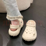 纽凯乐轮胎洞洞鞋女2025新款潮夏季厚底增高防滑时装上班沙滩包头拖凉鞋 卡其 36-37 适合36/37的运动鞋码数 晒单实拍图