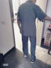 法牧奇 夏季中老年人棉麻衬衫爸爸短袖套装爷爷款衬衣夏装男装70岁唐装 220深灰色短袖套装 XL /41/175 推荐120至135斤 实拍图