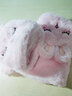 柳欣 手套女秋冬季可爱兔子翻盖半指露指加厚防寒保暖手套学生日礼物 粉色 均码 实拍图