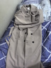 艾梵斯贝秋冬韩版高档风衣男长款潮流宽松过膝日系双排扣外套加厚夹棉大衣 卡其灰春秋款 XL（150-165斤） 实拍图