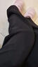 娅丽达窄版阔腿裤女西裤2023秋冬新款裤子显瘦休闲直筒裤 黑色常规(A0) 29码(2尺2) 实拍图