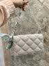 CHARLES&KEITH菱格链条丝巾饰小方包包女包生日七夕礼物送女友CK2-70770588 Light Grey浅灰色 S 实拍图