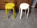迈亚家具简易叠放高凳子塑料椅子北欧加厚塑料圆凳子家用客厅板凳网红胶凳 姜黄色 L.G.F加强版 实拍图