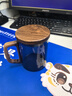 忆壶茶茶杯玻璃喝茶杯加厚泡茶杯办公水杯不锈钢过滤个人杯绿茶杯花茶杯 【升级不锈钢内胆】黑色杯 400ml 实拍图