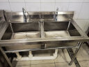 GLBO商用不锈钢水槽单双三槽水池洗菜盆洗碗池消毒池 双池120*60*80cm 晒单实拍图