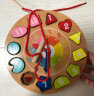 三格田（SANGTY）儿童木制穿线时钟玩具宝宝拼图数字几何形状配对积木智力玩具认知 2826动物穿线时钟 实拍图