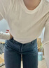 蕉内（Bananain）【明星同款】热皮501+女士保暖内衣轻暖内衣内搭可外穿打底衣秋冬 【圆领】黑色 L 实拍图