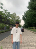 啄木鸟t恤男七分袖春秋季宽松潮流韩版夏季衣服男装学生体恤休闲打底衫 米色 XL 实拍图