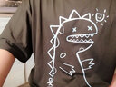 栢斐荻短袖T恤男新款休闲百搭夏季大码宽松五分袖ins港风学生嘻哈短袖潮 C17  黑色 L 实拍图