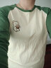 米子旗长袖t恤女纯棉春秋季2025新款宽松上衣打底T恤衫 咖字9253左胸小 墨绿 M 建议100-110斤 实拍图