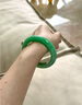 行婷 行婷 满绿翡翠(处理)手镯女冰种正阳绿飘绿花玉手镯子  54-55mm 实拍图
