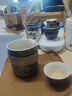 静瓷斋旅行茶具套装简约户外便携式陶瓷快客杯一壶四杯办公室功夫泡茶壶 雅黑古韵一壶四杯椭圆棕皮包 实拍图