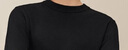 红豆【100%羊毛】可机洗羊毛衫男秋冬新品全羊毛易打理针织衫男打底 S1墨玉黑 3XL 185/108B 实拍图