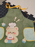 贝瑞加（Babyprints）儿童围裙宝宝罩衣小孩画画反穿衣防水防脏带袖套 绿小熊 实拍图