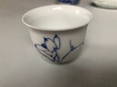 末都景德镇陶瓷兰花品茗杯手绘青花瓷功夫茶杯茶具白瓷茶盏小单杯 荷花【60ML】 实拍图