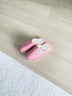 华美健步日系风柔软极简情侣棉拖鞋秋冬季家居室内保暖软底棉鞋女HM001粉色38-39码 实拍图
