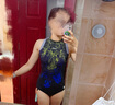 TOSWIM拓胜连体泳衣女专业训练三角保暖温泉显瘦无袖游泳衣 青提秘境M 实拍图