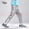 迪士尼（DISNEY）儿童男童凉感长裤防蚊舒弹梭织束脚运动裤子24夏DB321ME05灰120 实拍图