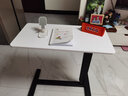 典屹（DIANYI）床上笔记本电脑桌移动升降懒人桌折叠桌办公床边书桌家用桌子饭桌 白色可折叠款 实拍图