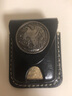 ZiPPO Zippo打火机原装正品棕色皮套新款徽章黑色真牛皮美国正版配件鹰十字架 黑色美元 实拍图