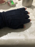 原谅色麂皮绒手套男冬半指露指漏指保暖加绒加厚学生写字打字户外骑行 藏青色 实拍图