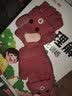 栀锦弹力漏指儿童手套5-12岁冬季保暖翻盖半指写字手套男女小学生手套 枚红色 5-12岁 实拍图