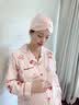 桑宋真丝睡帽100%桑蚕丝双层纯色护发月子居家帽子孕妇产妇空调睡眠帽 藕粉色 实拍图