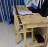 正木枫 【顺丰速发】实木双人书桌简约工作台家用电脑桌写字桌学习桌子 原木色【双人桌】+B款扶手椅*2 160*60*75cm 实拍图