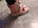 巴布豆（BOBDOG）童鞋女童雪地靴冬季皮毛一体防水防滑加绒加厚女孩儿童棉鞋狼爪靴 果粉(加绒) LY53001 30码  脚长18.8厘米 实拍图