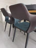 俏宝贝轻奢餐椅现代简约家用餐桌椅子意式酒店靠背凳子休闲椅子靠背椅子 加厚款168深灰色(耐刮皮革) 实拍图