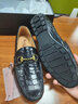 PUGETE GT普戈特泰国鳄鱼皮皮鞋男士真皮商务时尚懒人鞋套脚手工休闲豆豆鞋 全鳄-肚皮 39 实拍图