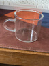 瓷牌茗茶具 玻璃茶杯大号透明玻璃品茗杯耐热小茶杯带把水杯功夫父亲节礼物 （透明色）6个把杯+杯架 100ml 实拍图