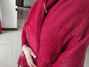 继方 刺绣女士披肩围巾两用冬季加厚洋气斗篷貂绒婚礼旗袍外搭送妈妈 刺绣款-酒红 实拍图
