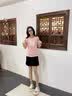 红蜻蜓春夏季重工印花短袖女T恤蝴蝶结装饰体恤女士2026新款设计感上衣 粉色短袖 L 实拍图