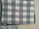 Amscan日式全棉纱布毛巾被 三层水洗纱布航空毯夏凉空调薄被午睡办公毯 蓝色巧格 200x230cm 实拍图