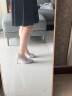 Lily Wei怦然心动法式高跟鞋仙女水晶婚鞋细跟尖头新娘蝴蝶结 银色【跟高8厘米】 33 实拍图