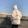 凡迪时尚假两件棉服男士冬季外套棉衣男新款潮牌衣服保暖棉衣棉袄休闲情侣 卡其色 L （100-120斤左右） 实拍图