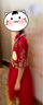 小咔衣浓儿童礼服公主裙花童婚纱小主持人女童钢琴演奏演出服汉服大童秋冬 酒红色前短后长089-B6 150 实拍图