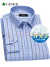 杉杉【DP免烫】长袖衬衫男士蓝色春季商务休闲纯棉衬衣 833条纹 42 实拍图