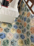 猫和老鼠 复古北欧手绘六角砖花片厨房浴室墙面砖彩绘六边形花砖卫生间防滑瓷砖 晒单实拍图