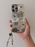 圣图朗轻奢风羽纱立体山茶花适用iPhone15promax苹果17手机壳16Plus网红12带镜头膜13隐藏支架14全包防摔 羽纱玫瑰 标签英文不带支架+黑色手链 iPhone 15 Pro Max 实拍图
