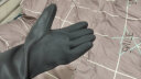工业耐酸碱手套 化工防护手套 橡胶防水劳保手套黑色耐磨防滑乳胶加长加厚60cm 防腐蚀手套 加厚加长50厘米 实拍图