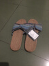 开妮特亚麻拖鞋男女夏天外穿室内家居居家木地板凉拖鞋棉麻情侣人字拖 TX1038蓝色女 25cm(适合37/38码) 实拍图